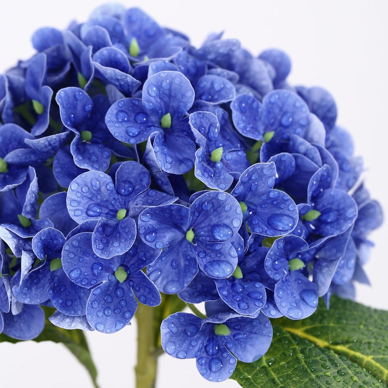 Coferset 5pcs Hydrangea Artificial Flowers Real Touch 20 inch Lifelike Hydrangea Flower for Home Wedding Office Party Living Room Decoration (Royal Blue) - Image 2