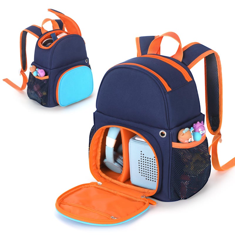 OUKNAK Storage Backpack for Toniebox  Carrying Bag for Toniebox 2 Audio Player Starter Set and Tonie Figurines & Headphone (Dark blue) - Image 1