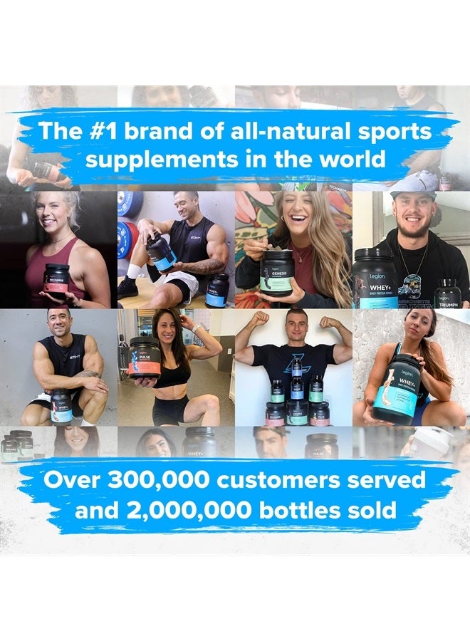Legion Pulse Pre Workout Supplement - All Natural Nitric Oxide Preworkout Drink to Boost Energy, Creatine Free, Naturally Sweetened, Beta Alanine, Citrulline, Alpha GPC (Caffeine Free Green Apple)  - Image 5