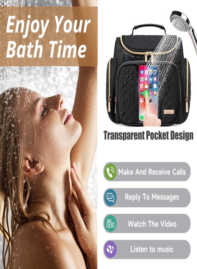 Tealari Large Toiletry Bag for Women Men,Bathroom Bag,Water Resistant Shower Bag,Makeup Bag,Portable Shower Caddy for College Dorm,Hanging Travel Toiletry Bag with Transparent Waterproof Phone Pocket - Image 3