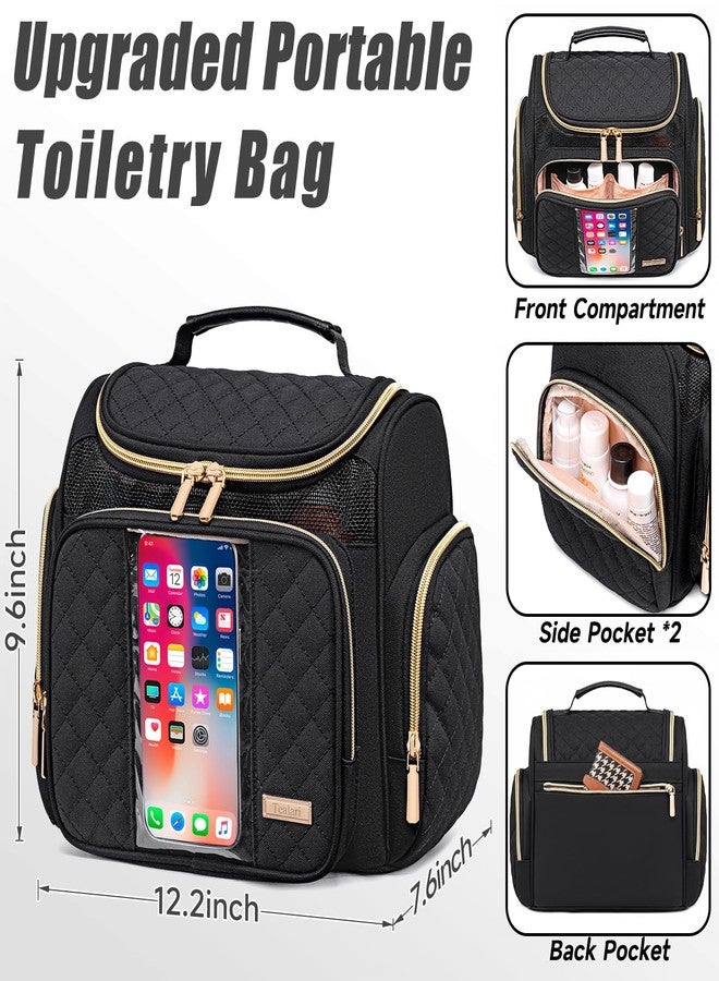 Tealari Large Toiletry Bag for Women Men,Bathroom Bag,Water Resistant Shower Bag,Makeup Bag,Portable Shower Caddy for College Dorm,Hanging Travel Toiletry Bag with Transparent Waterproof Phone Pocket - Image 4