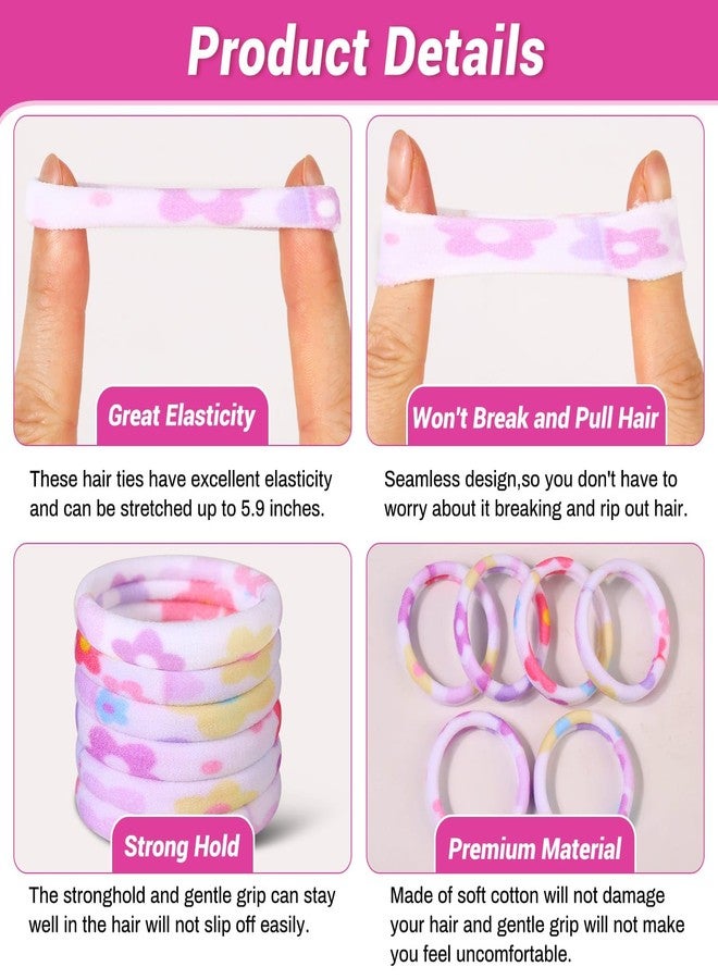 anezus 54Pcs Hair Ties for Girls and Women, Nylon Hair Elastics Hair Bands Ponytail Holders Soft Hair Ties No Damage for Girls Thick Straight Curly Hair Multi-colored (Multi-colored B) - Image 4
