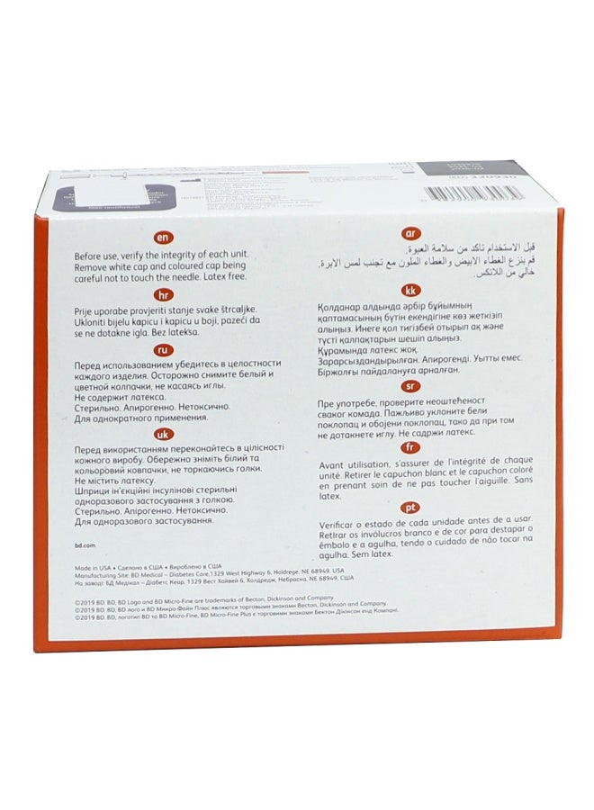 BD Micro-Fine + Insulin Syringe 30G X 8 Mm 0.5 Ml 100'S - Image 2