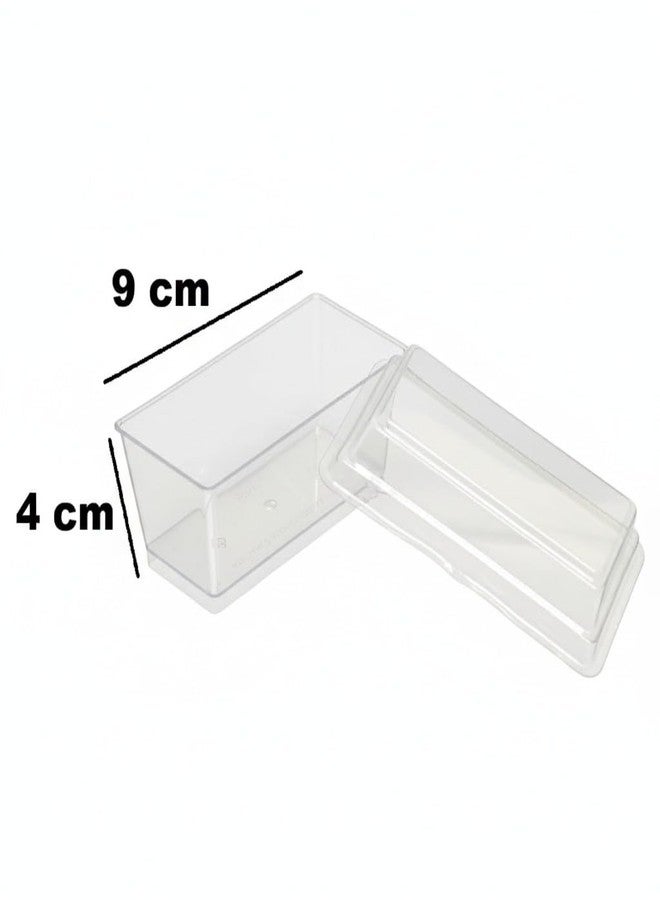 CHOCO DECOR Clear Plastic Rectangular Storage Box with Lid – 9cm x 4cm Transparent Multipurpose Container for Beads, Screws, Crafts, Small Parts, Jewelry, Office & Lab Use (10 Pcs) - Image 3