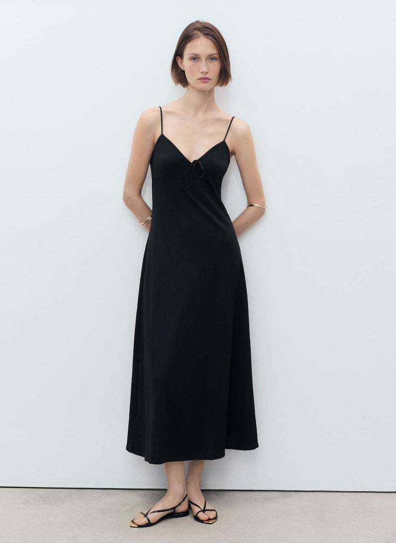 MANGO Satin Midi Dress  - Image 1