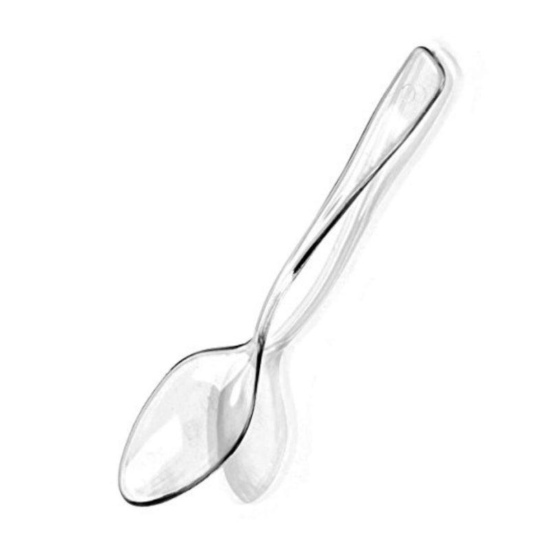 Zappy 100 Clear Mini Plastic Spoons  375 Dessert  Ice Cream Spoons 100
