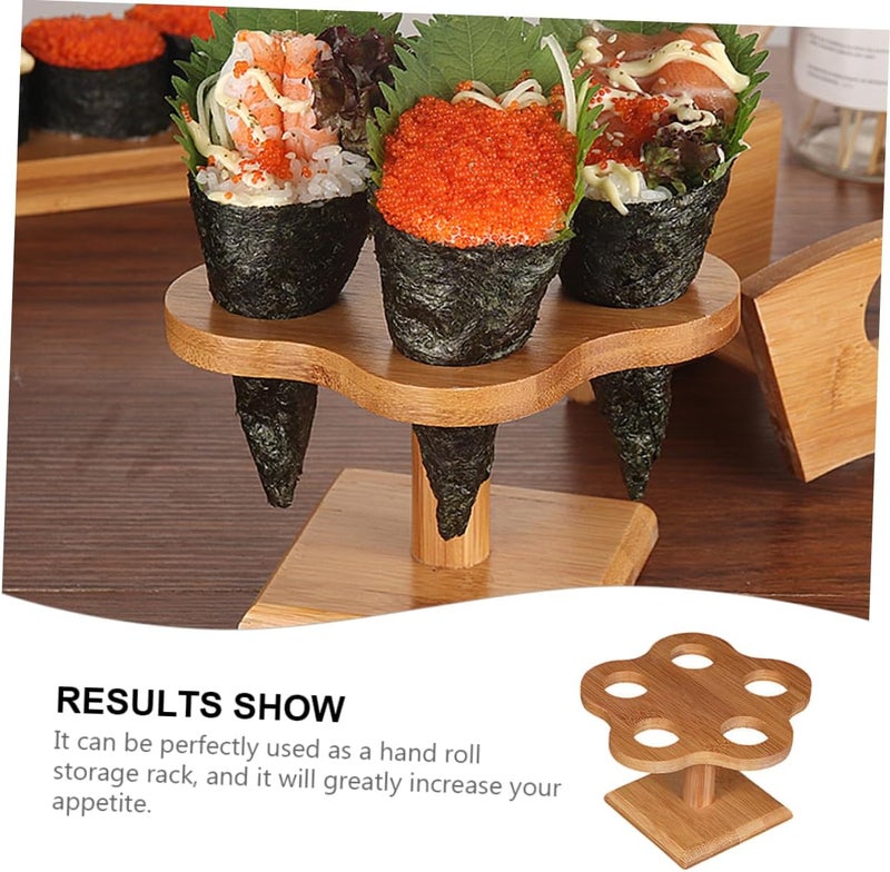 Garneck Hand Roll Sushi Holder Stand with 5 Holes - Stylish Sushi Handroll and Cone Holder for Ice Cream and Cotton Candy Display - Serveware for Parties and Events - Image 4
