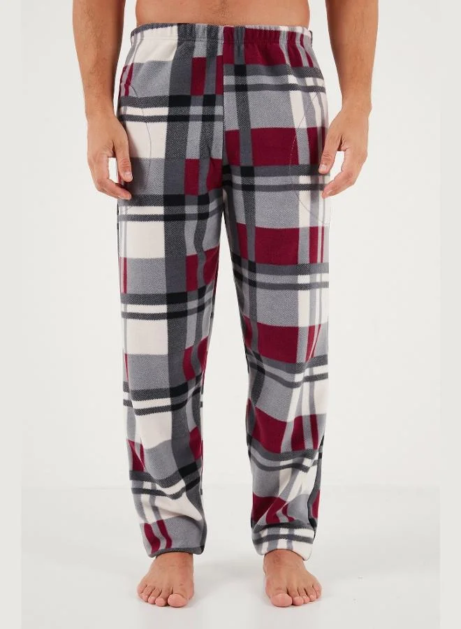 Buratti  Buratti Plaid Regular Fit Buttoned Crew Neck Winter Fleece Pajama Set Men's PAJAMAS SET 60961008 for Men | Best Price UAE