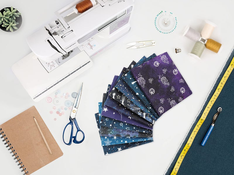 Craftido -25 Options- 100% Cotton Quilting Fabric Bundles 10pcs Fat Quarters 18â€x21â€-Medium Weight 5.2 oz- Soft Cotton for Quilting, Sewing Project, Patchwork, DIY Crafts â€“ Starry Sky - Image 5