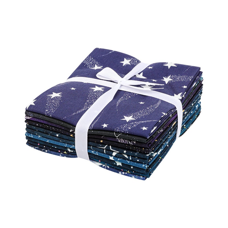 Craftido -25 Options- 100% Cotton Quilting Fabric Bundles 10pcs Fat Quarters 18â€x21â€-Medium Weight 5.2 oz- Soft Cotton for Quilting, Sewing Project, Patchwork, DIY Crafts â€“ Starry Sky - Image 4