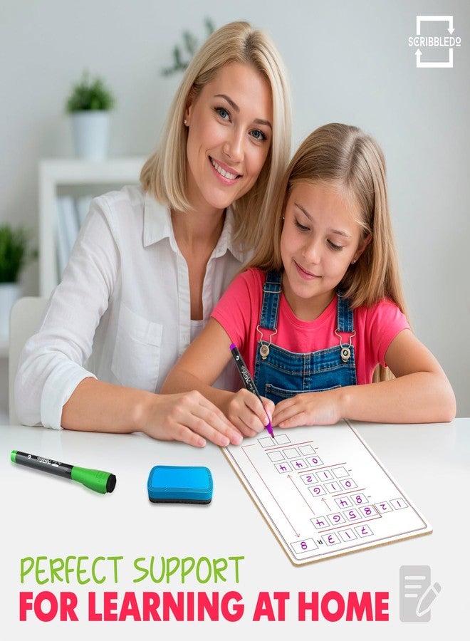 Scribbledo SCRIBBLDO 11”x14” Double-Sided Division Dry Erase Board Math Practice Whiteboard with Boxed Layout 2-Digit Divisors Reusable Learning Tool for Teachers Classrooms Homeschool & Special Education - Image 3
