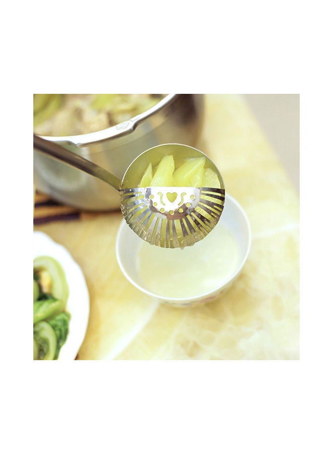 NIBEMINENT 2 In 1 Soup Ladle Hot Pot Skimmer Colander Strainer Silver 33x9x9centimeter - Image 3