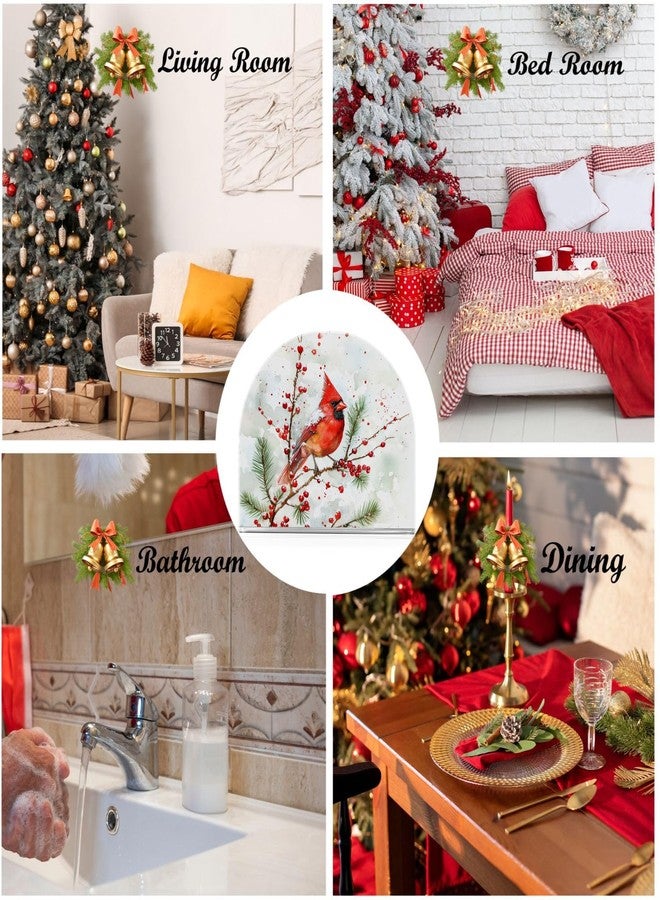 Fustylead Christmas Bird Napkin Holder for Table Acrylic Vertical Napkin Holders for Paper Napkins Winter Red Birds Pine Berries Napkin Dispenser for Home Party Dining Cocktail Kitchen Accessories - Image 3