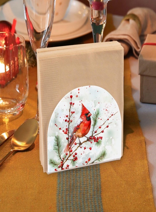 Fustylead Christmas Bird Napkin Holder for Table Acrylic Vertical Napkin Holders for Paper Napkins Winter Red Birds Pine Berries Napkin Dispenser for Home Party Dining Cocktail Kitchen Accessories - Image 4