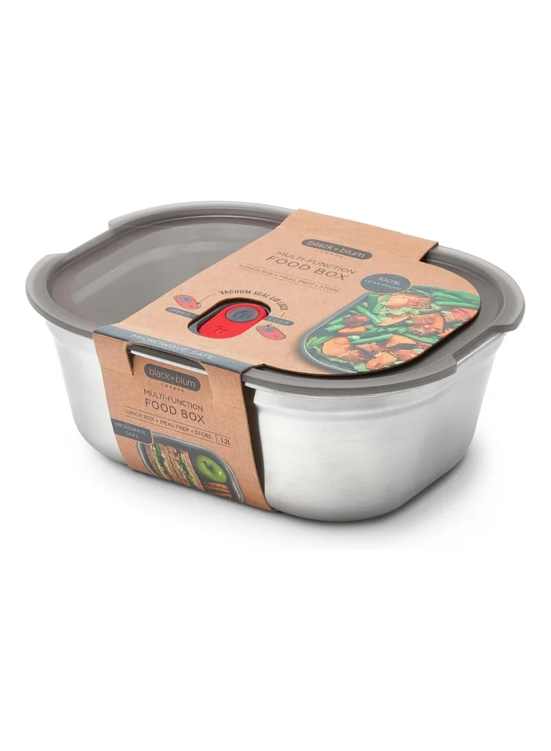 Black and Blum Microwave Safe Stainless Steel Food Box 1.2L