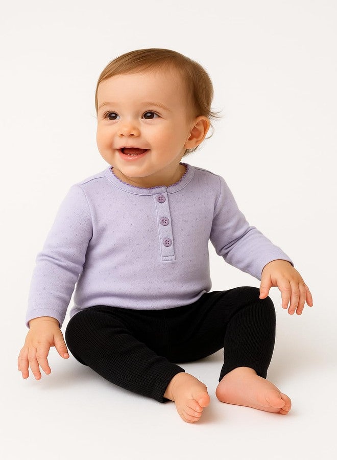 TuddyBuddy Baby Girl's Top (Peach, Purple & Teal_3-6 Months) - Image 5