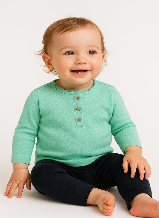 TuddyBuddy Baby Girl's Top (Peach, Purple & Teal_3-6 Months) - Image 3