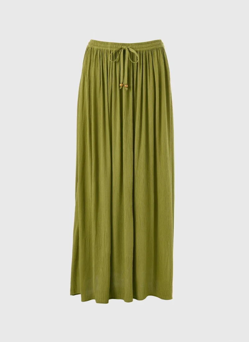 Matalan Khaki Khaki Cheesecloth Maxi Skirt for Women | Best Price UAE