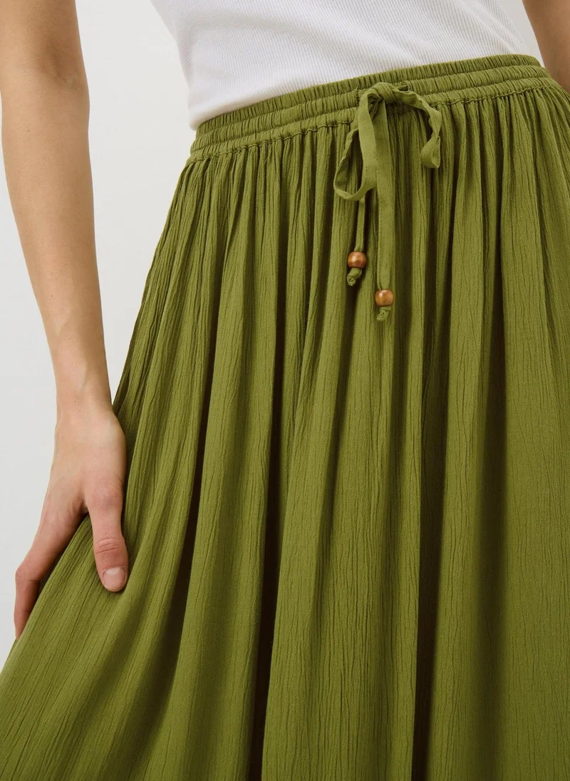 Matalan Khaki Khaki Cheesecloth Maxi Skirt for Women | Best Price UAE