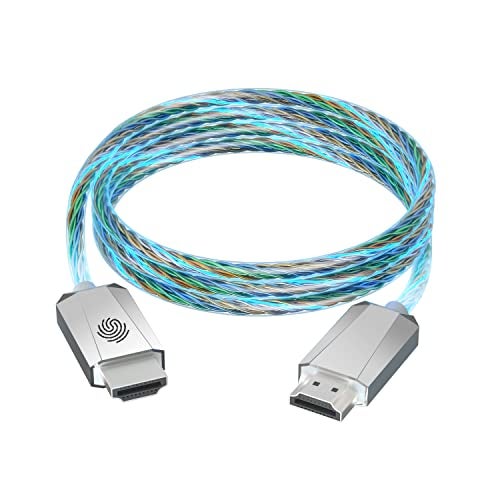 JOYJOM HDMI 4K HDMI Cable:-Touch Control 7 RGB Light UP HDMI2.0 Cable 18Gbps High-Speed 4K@60Hz HDMI Cord for Laptop Monitor - Image 1