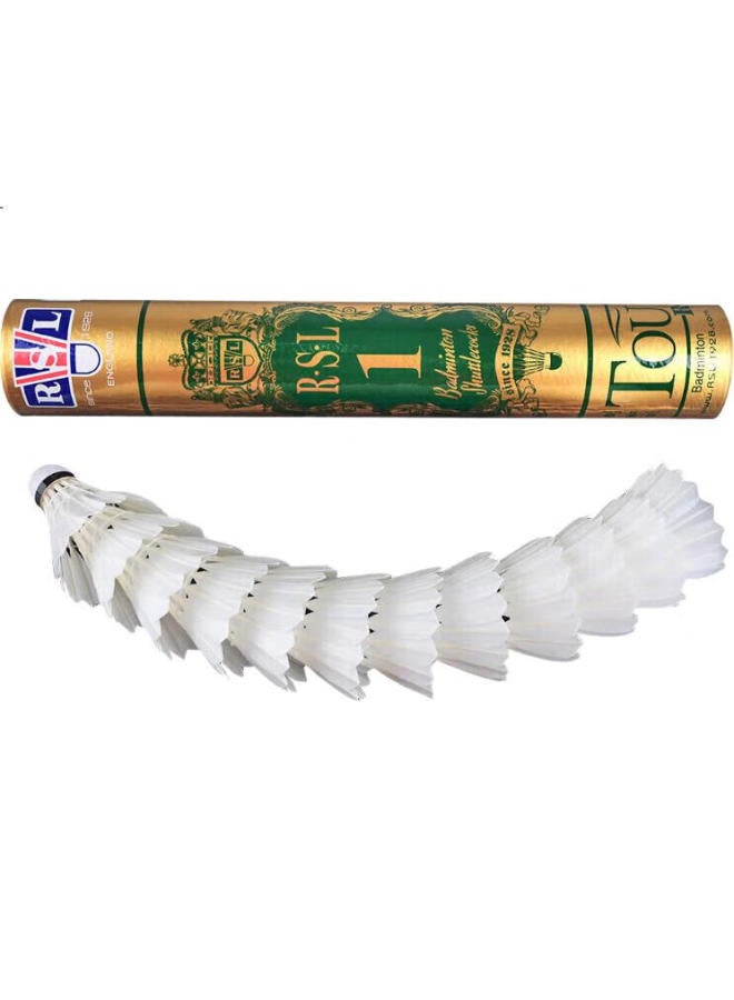 Rsl No.1 Full Round Duck Feather Professional Competition Badminton Shuttlecocks, Stable And Durable, 76 Speed, 12 Pieces Per Tube - Image 2