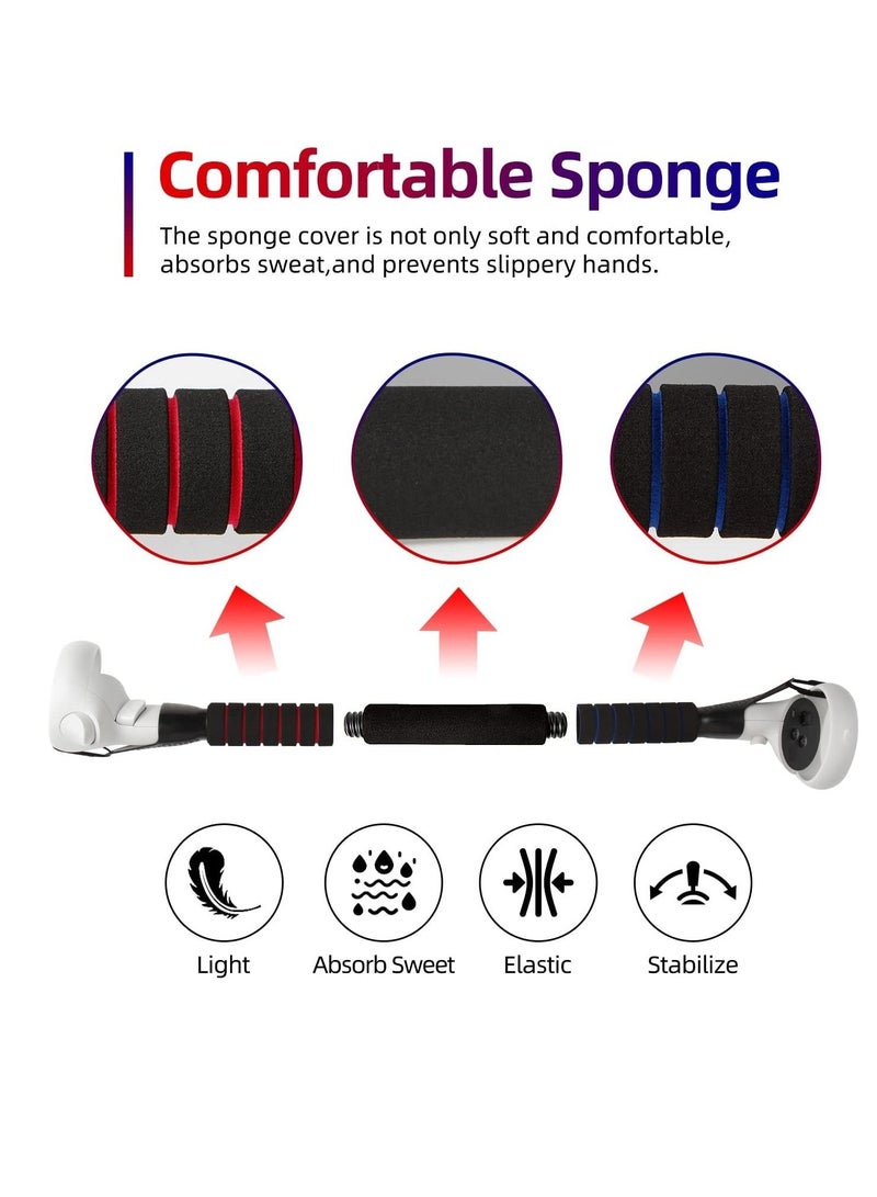 Captaintech Long Stick Handle Extension Grips Stand for Meta Quest 2 Quest Rift S Playing Beat Saber Games - Image 2