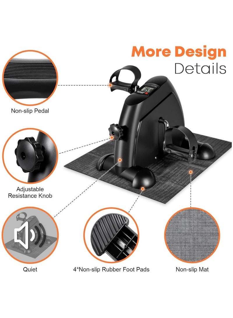 دراجة تمرين مصغرة-دراجة تمرين تحت المكتب، جهاز تمرين محمول للقدمين، مع شاشة LCD لعرض البيانات، للشباب وكبار السن - Image 2