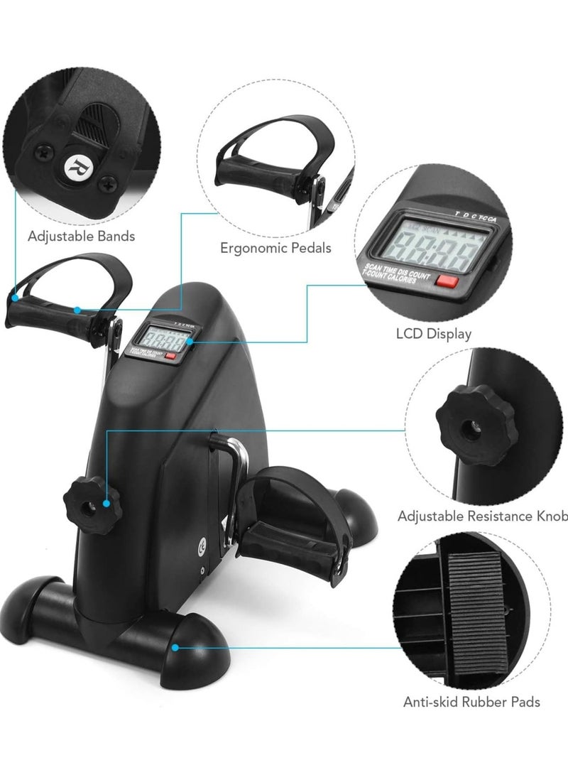 دراجة تمرين مصغرة-دراجة تمرين تحت المكتب، جهاز تمرين محمول للقدمين، مع شاشة LCD لعرض البيانات، للشباب وكبار السن - Image 3