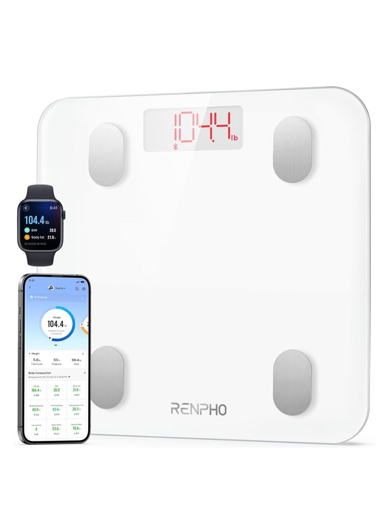 رينفو RENPHO Smart Body Fat Scale – ELIS 1, Bluetooth Digital Bathroom Scale with 13 Body Metrics, Sync with App – White  - Image 1