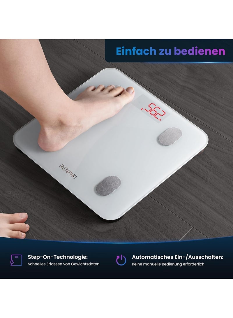 رينفو RENPHO Smart Body Fat Scale – ELIS 1, Bluetooth Digital Bathroom Scale with 13 Body Metrics, Sync with App – White  - Image 2