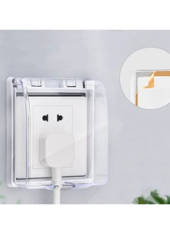 Generic Clear Plastic Waterproof Wall Outlet Cover Safety Cover Electrical Outlet Waterproof for Living Room Bedroom Folding Doorbell Cover Kitchen Bathroom Accessories  - Image 1