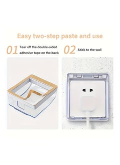 Generic Clear Plastic Waterproof Wall Outlet Cover Safety Cover Electrical Outlet Waterproof for Living Room Bedroom Folding Doorbell Cover Kitchen Bathroom Accessories  - Image 3