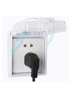 Generic Clear Plastic Waterproof Wall Outlet Cover Safety Cover Electrical Outlet Waterproof for Living Room Bedroom Folding Doorbell Cover Kitchen Bathroom Accessories  - Image 2
