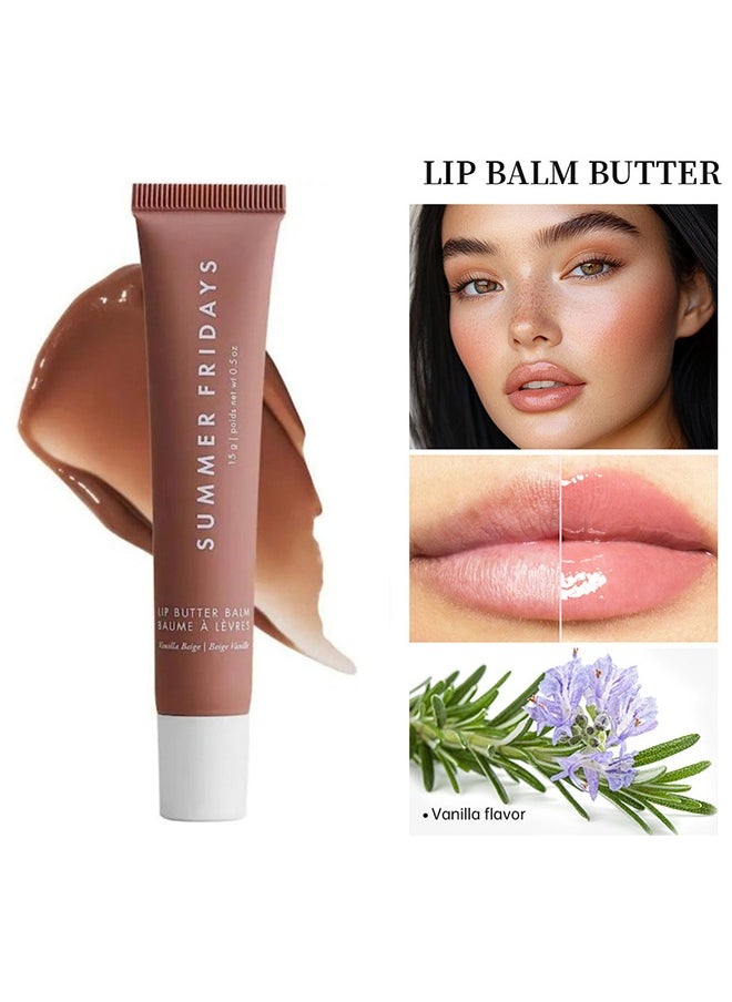 SUMMER FRIDAYS Lip Butter Balm - Conditioning Lip Mask and Lip Balm for Instant Moisture, Shine and Hydration - Sheer-Tinted, Soothing Lip Care  #Vanilla Beige  - Image 1