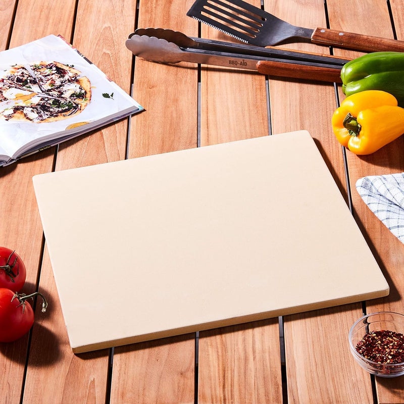 Outset Pizza Stone For Grill and Oven, 14" x 16" Pizza Tile - Image 3