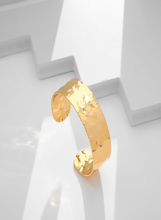 ليلي آند وايت أساور ذهبية من LILIE&WHITE للنساء، أساور مطروقة، أساور ذهبية للذراع، أساور ذهبية، أساور مفتوحة قابلة للتعديل، أساور عريضة للمعصم - Image 5