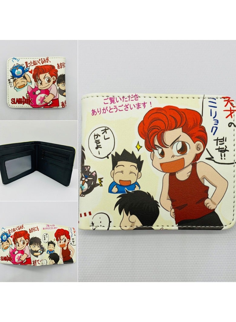 KUYING Slam Dunk, Student Card Bag, Leather Wallet 