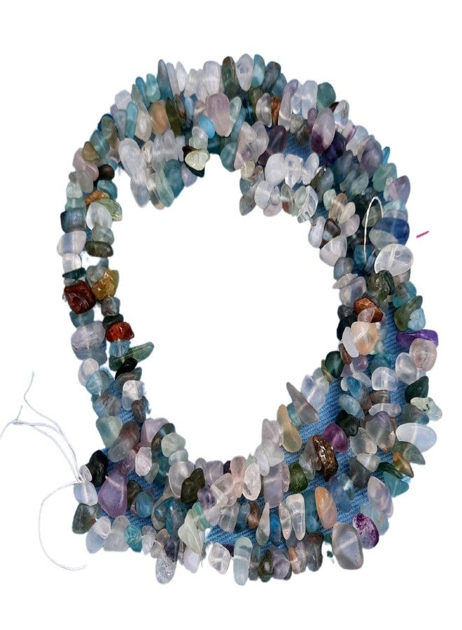 Maitri Export Multi Fluorite Crystal - Stone/Beads/Gemstone Chips Loose Beads in String for Making Necklace/Jewelry/Bracelet/Mala (Multi Fluorite) - Image 1