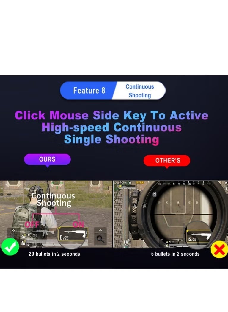 مجموعة تحويل لوحة مفاتيح PUBG/ماوس ألعاب بيد واحدة مزودة بـ 35 مفتاحًا تعمل بنظام Android - Image 3