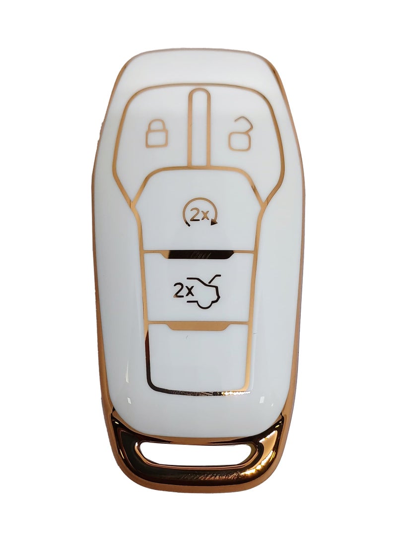 Service Zone 4 Buttons Tpu Car Remote Key Case Cover For Ford Fusion F-150 Edge Explorer Mustang Lincoln MKZ MKC Platinum 2016 F150 Lariat - Image 1