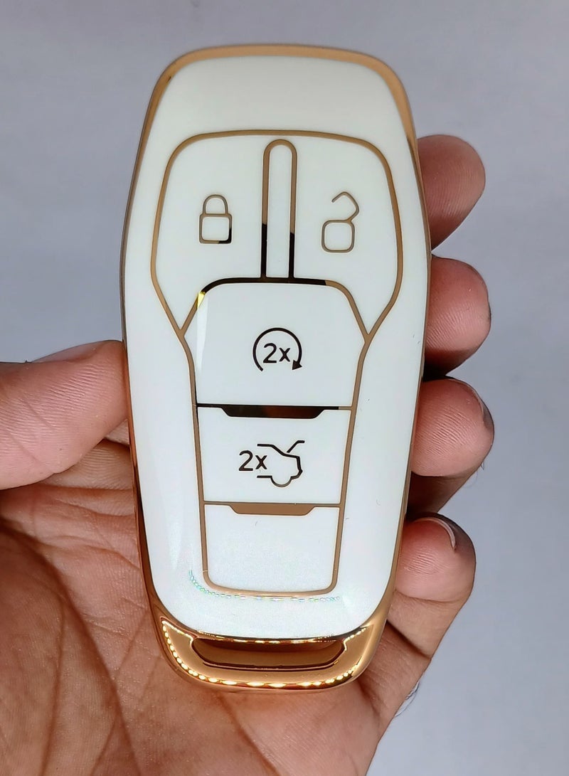 Service Zone 4 Buttons Tpu Car Remote Key Case Cover For Ford Fusion F-150 Edge Explorer Mustang Lincoln MKZ MKC Platinum 2016 F150 Lariat - Image 2