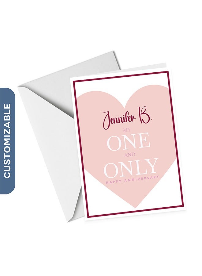 Share the Love A4 Happy Anniversary Personalised Greeting Card - Image 1