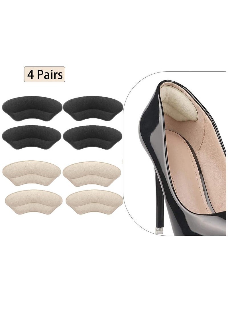 Generic 4 Pairs Heel Grips Liner Cushion Inserts for Loose Shoes, Heel Pads Snugs for Big Shoe Men Women, Filler Improved Shoe Fit and Comfort, Stop Slipping and Blistering  - Image 1