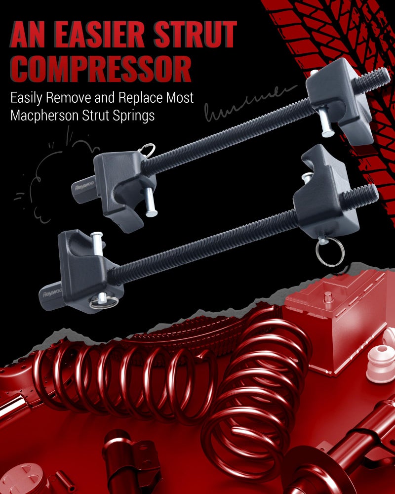 Reywoo Spring Compressor Tool, Heavy-Duty Coil Spring Compressor Tool with Locking Pins, Strut Spring Compressor 13/16" Socket 1/2" Drive to Compress The Coil Spring - Image 2