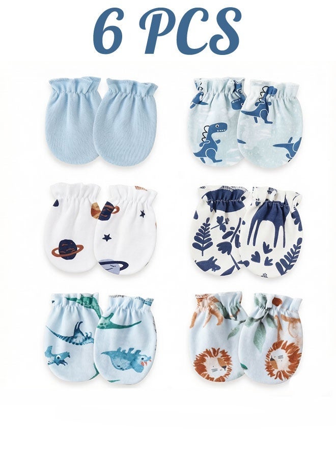 Realfrog 6 Pair Baby Anti Scratch Mittens for Newborn Boys Girls, Elasticity Adjustable Breathable Meshes No Scratching Gloves Mitts Mits, Suit 0-12 Months Boy And Girl - Image 1