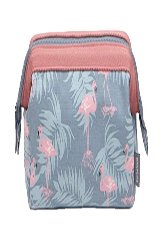TINSICO Travel Organizer Bag | Travel Accessory Zipper Toiletry Bag | Jewellery Organizer | Cosmetic Make-up Organizer for Women and Girls Waterproof Bag (Grey-Flamingo) - Image 1