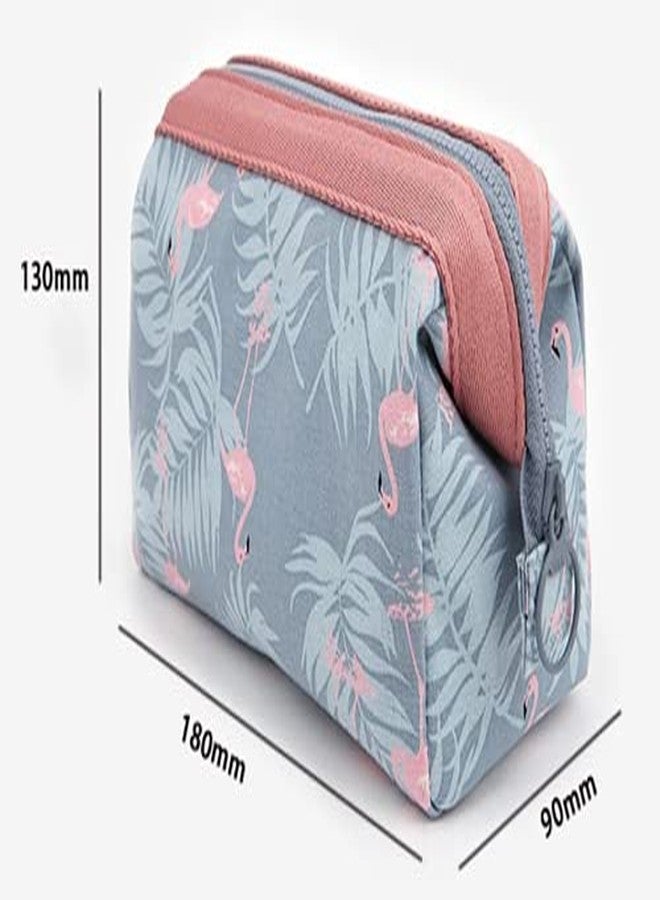 TINSICO Travel Organizer Bag | Travel Accessory Zipper Toiletry Bag | Jewellery Organizer | Cosmetic Make-up Organizer for Women and Girls Waterproof Bag (Grey-Flamingo) - Image 3