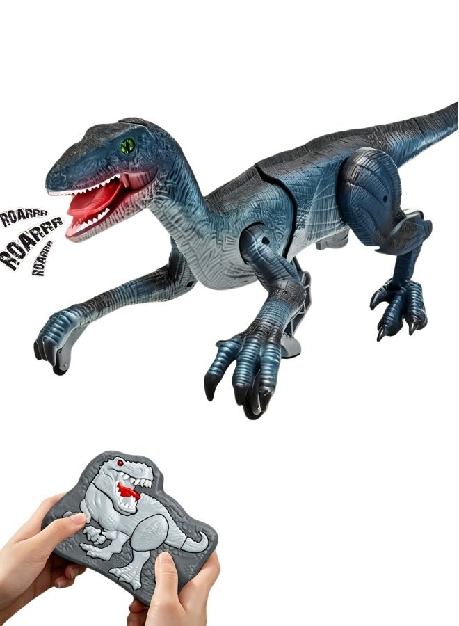 Remote Control Velociraptor Dinosaur Toy, RC Walking Dino with Spray Mist, Realistic Roar Sound & LED Light, Rechargeable Electronic Dinosaur Robot, Kids Gift for Boys Girls Age 4‑12 Years Old - Image 1
