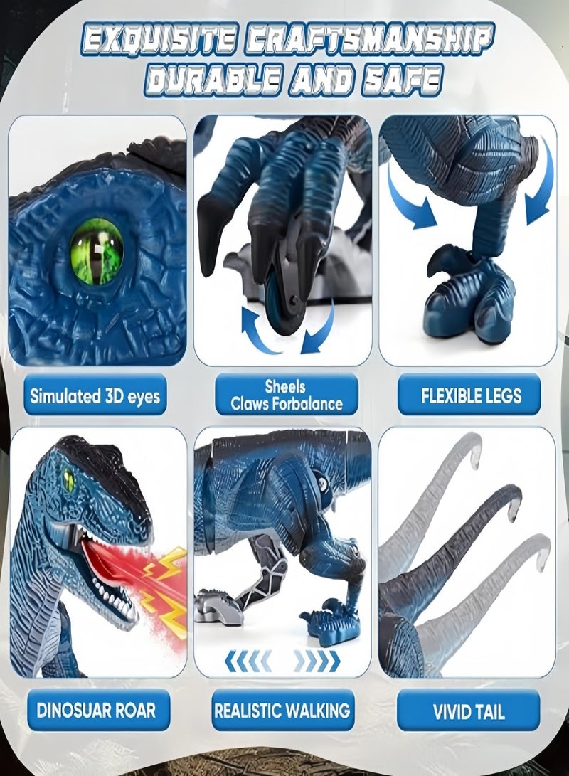 Remote Control Velociraptor Dinosaur Toy, RC Walking Dino with Spray Mist, Realistic Roar Sound & LED Light, Rechargeable Electronic Dinosaur Robot, Kids Gift for Boys Girls Age 4‑12 Years Old - Image 5