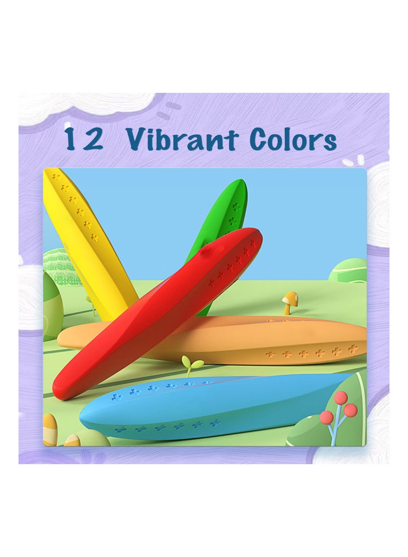 SOLARAE Crayons, Triangle Peanut Crayons for Kids, Non-Toxic Washable Crayons for Toddlers, Paint Crayons, Coloring Art Supplies, Handwriting Posture Correction Coloring Art for Toddlers (12 Colors) - Image 5